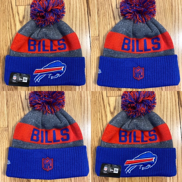 NEW ERA - BUFFALO BILLS - NFL - Sideline -  Red Blue - Bobble - Beanie new - Picture 5 of 5